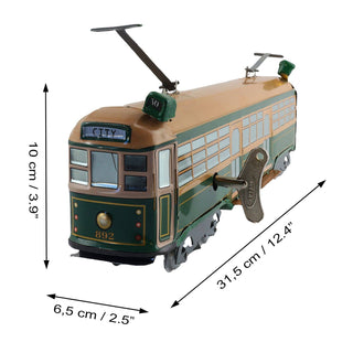 Wind up vintage tin toy tram