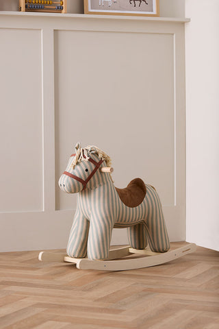 Rocking Horse Sam – Striped Canvas Ride-On Toy for Nurseries