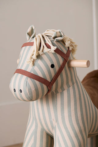 Rocking Horse Sam – Striped Canvas Ride-On Toy for Nurseries