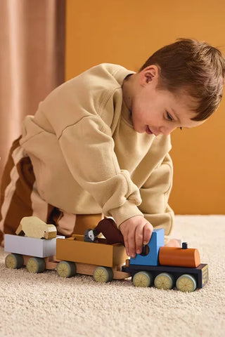 Farm Animal Train – Wooden Toy Animal Train Set