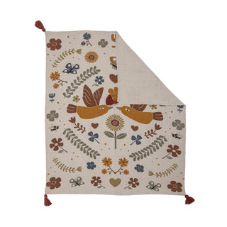 Floral Tassel Throw – Cosy Autumn Nursery & Playroom Blanket