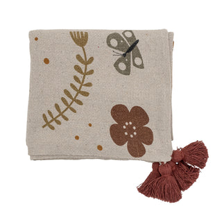 Floral Tassel Throw – Cosy Autumn Nursery & Playroom Blanket