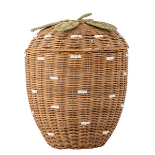Fruit Storage Basket with Lid – Whimsical Rattan Toy Storage