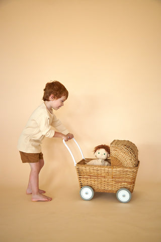 Rattan Strolley – Convertible Pram & Trolley for Dolls or Play