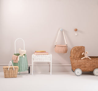 Rattan Strolley – Convertible Pram & Trolley for Dolls or Play