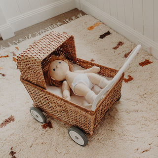 Rattan Strolley – Convertible Pram & Trolley for Dolls or Play