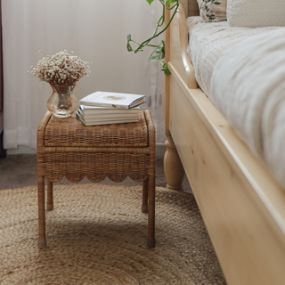 Rattan Petal Storie Stool – Natural Rattan Storage Stool