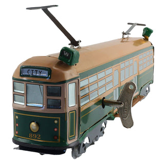Wind up vintage tin toy tram