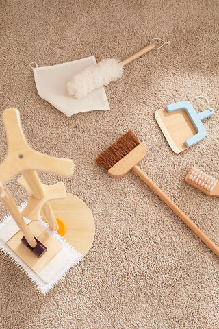 Playroom Cleaning Set – Wooden Pretend Cleaning Kit for Toddlers