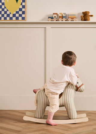 Rocking Horse Sam – Striped Canvas Ride-On Toy for Nurseries