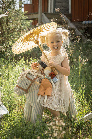 Rocking Horse Sam – Striped Canvas Ride-On Toy for Nurseries