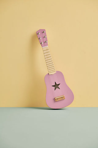 First toy guitar dark pink