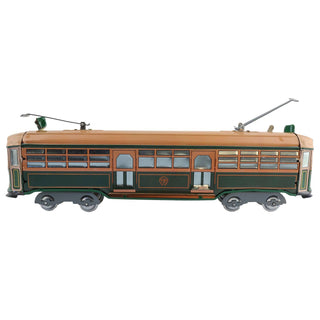 Wind up vintage tin toy tram