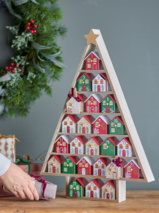Wooden Tree Advent Calendar Scandinavian Village Bloomingville Calvin