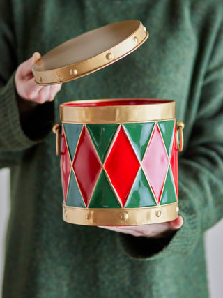 Christmas Drum Metal Storage Boxes