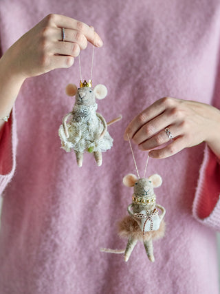 Christmas mice tree decorations wool Peo Bloomingville