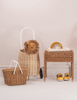 Rattan Luggy – Natural Pull-Along Basket for Kids