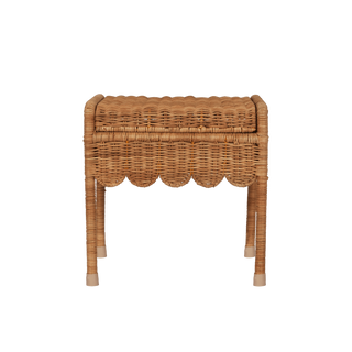 Rattan Petal Storie Stool – Natural Rattan Storage Stool