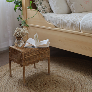 Rattan Petal Storie Stool – Natural Rattan Storage Stool