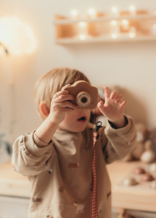 Cam Cam My First (Dual) Digital Camera - Peanut Vintage Squares