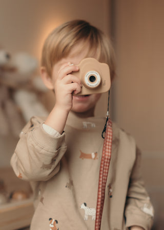 Cam Cam My First (Dual) Digital Camera - Peanut Vintage Squares