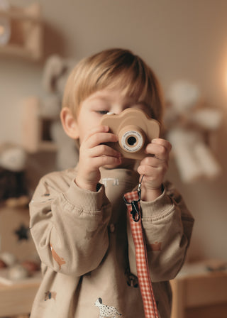 Cam Cam My First (Dual) Digital Camera - Peanut Vintage Squares