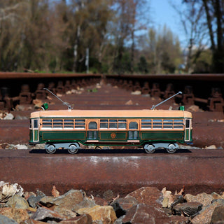 Wind up vintage tin toy tram