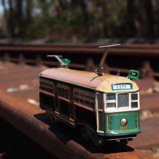 Wind up vintage tin toy tram